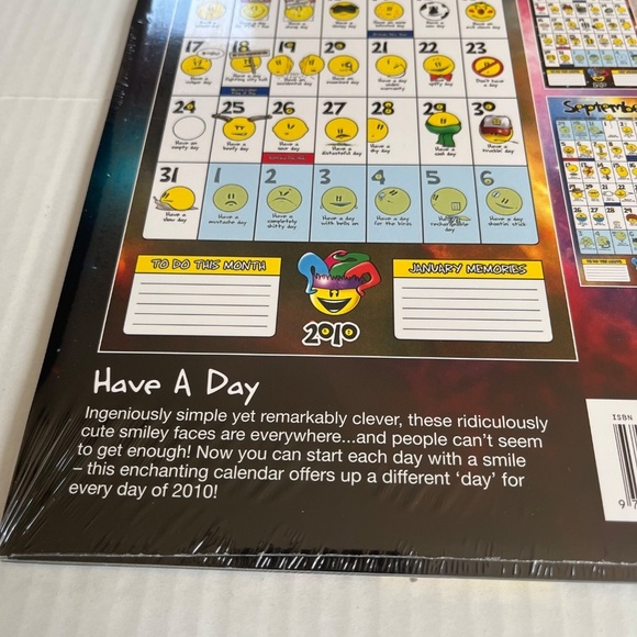 Have a Day Retro 2010 Smiley Faces Collection Wall Art 12 Month Calendar Sealed - Picture 6 of 6